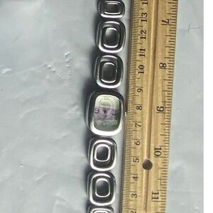 Timex Women Square Face Silver Tone‎ Link Bracelet Watch 772